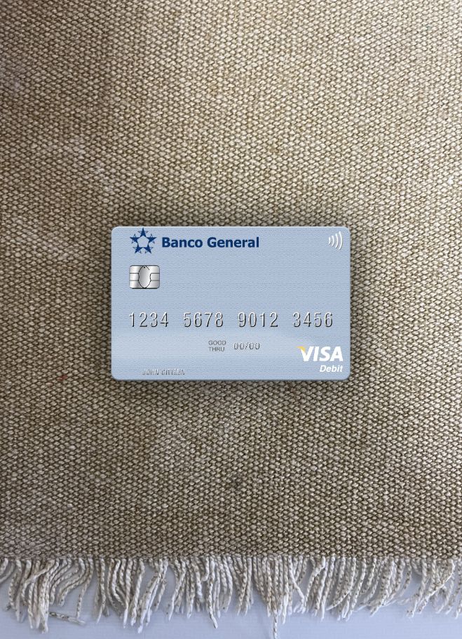 Download Panama Banco General visa debit card photolook front Photoshop template